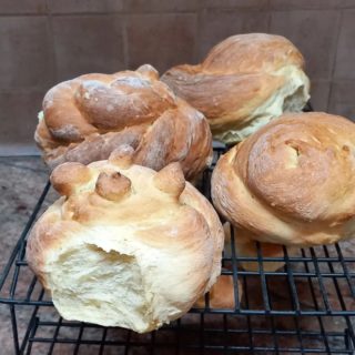 Challah for Shavuot - the one in the front is to symbolize the Crown of King David descended from Ruth as we read the book of Ruth on Shavuot. #shavuot #challah